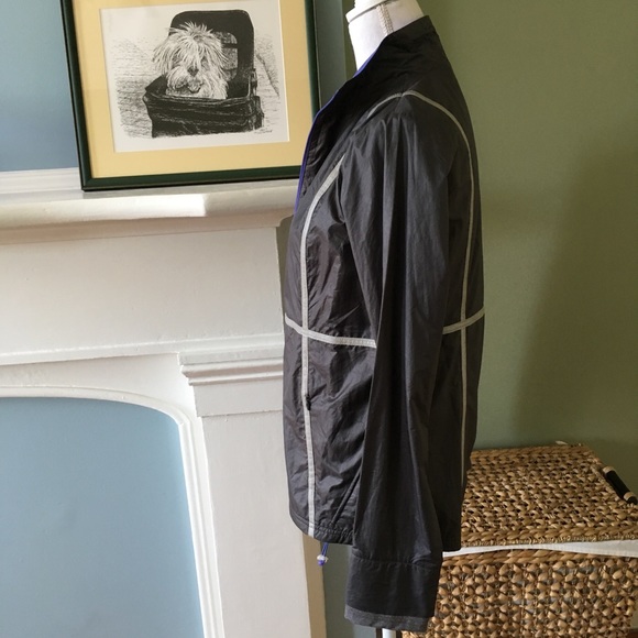 NWOT Lucy Dark Gray Windbreaker with Purple Trim - Picture 3 of 8